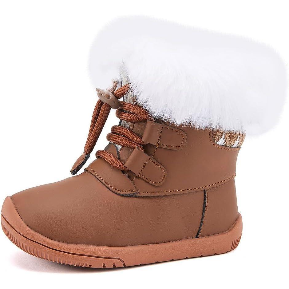 imageBMCiTYBM Baby Girls Boys Boots High Top First Walking ShoesZipper Brown