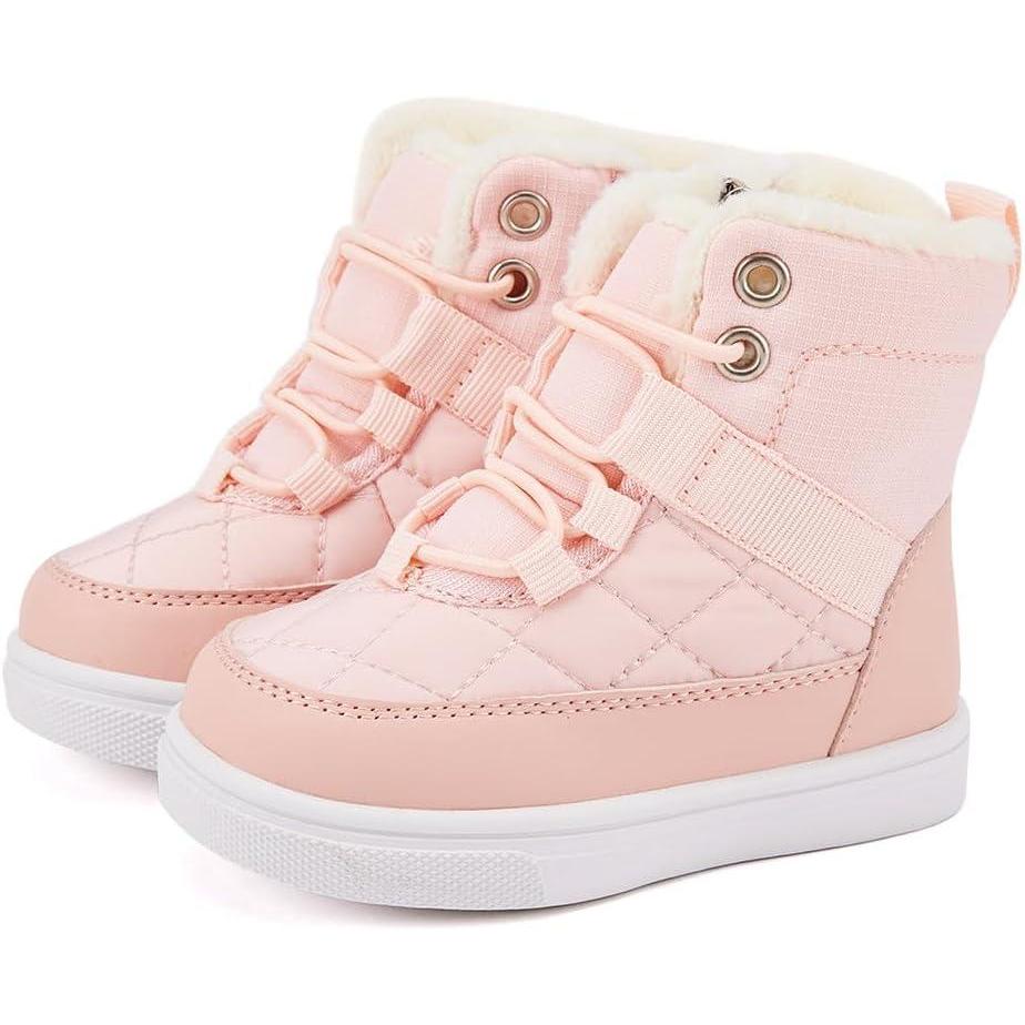 imageBMCiTYBM Baby Snow Boots Boys Girls Winter Infant Shoes AntiSlip 6 9 12 18 24 Months Faux FurDark Pink