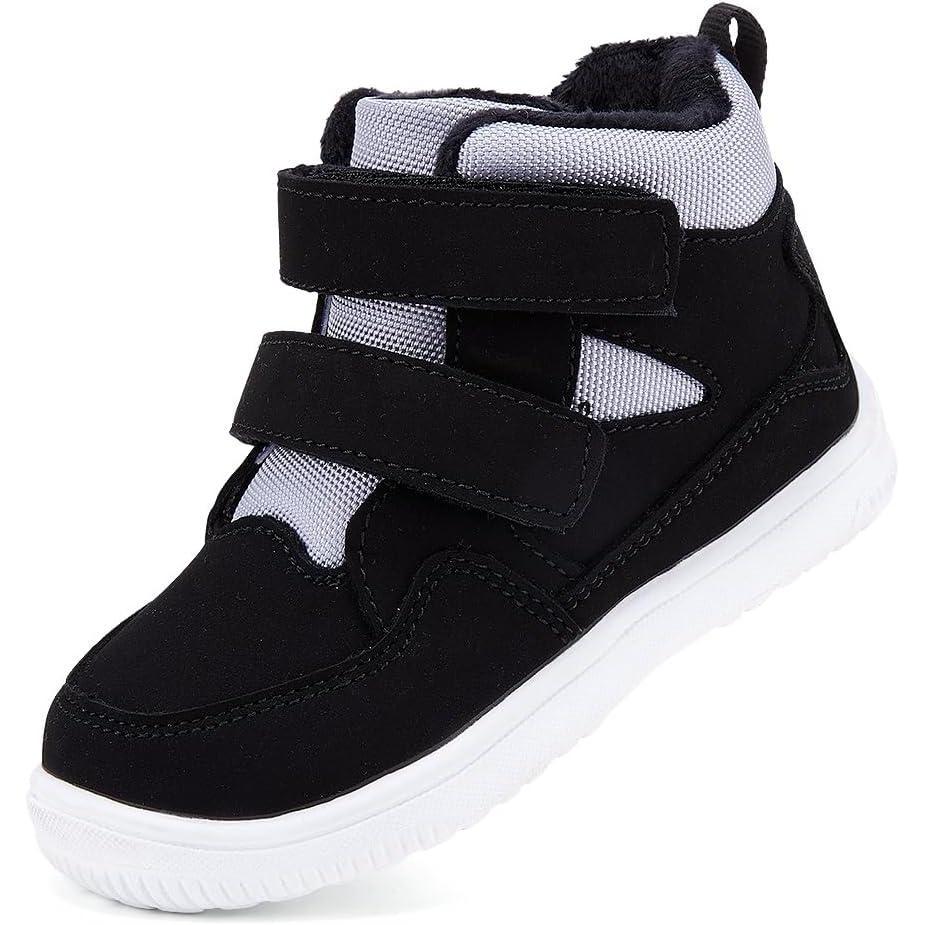 imageBMCiTYBM Toddler Snow Boots Boys Girls Winter Waterproof Shoes Cold Weather OutdoorDark Black