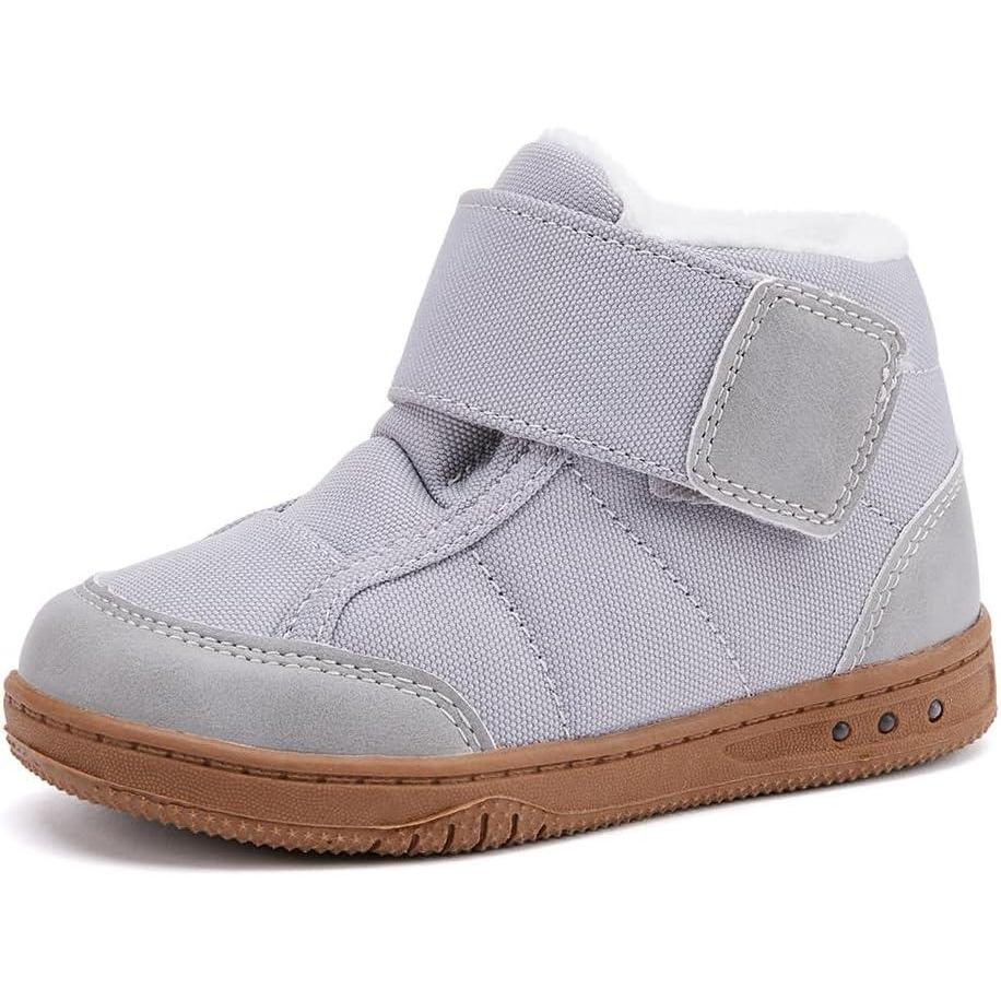 imageBMCiTYBM Toddler Snow Boots Boys Girls Winter Waterproof Shoes Cold Weather OutdoorFur Grey