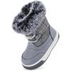 imageBMCiTYBM Toddler Boy Girl Snow Boots Waterproof Winter Warm Shoes Baby High Top Nonslip Lightweight Outdoor Sneakers for Cold Weather InfantToddlerAgrey
