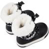 imageBMCiTYBM Toddler Boy Girl Snow Boots Waterproof Winter Warm Shoes Baby High Top Nonslip Lightweight Outdoor Sneakers for Cold Weather InfantToddlerCblack