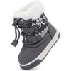 imageBMCiTYBM Toddler Boy Girl Snow Boots Waterproof Winter Warm Shoes Baby High Top Nonslip Lightweight Outdoor Sneakers for Cold Weather InfantToddlerCgrey