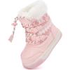 imageBMCiTYBM Toddler Boy Girl Snow Boots Waterproof Winter Warm Shoes Baby High Top Nonslip Lightweight Outdoor Sneakers for Cold Weather InfantToddlerCpink