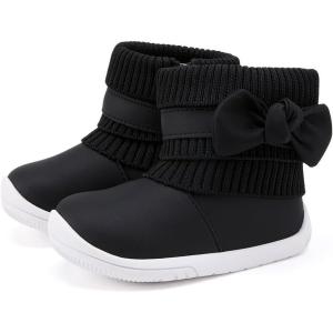 imageBMCiTYBM Baby Girls Boys Boots High Top First Walking ShoesBowknot Black