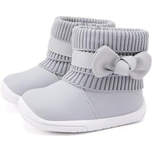 imageBMCiTYBM Baby Girls Boys Boots High Top First Walking ShoesBowknot Grey