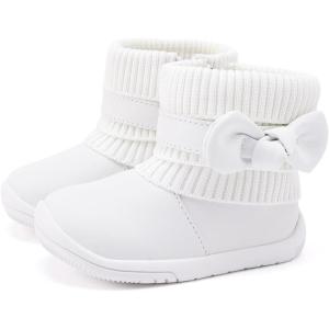 imageBMCiTYBM Baby Girls Boys Boots High Top First Walking ShoesBowknot White