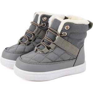imageBMCiTYBM Baby Snow Boots Boys Girls Winter Infant Shoes AntiSlip 6 9 12 18 24 Months Faux FurDark Grey