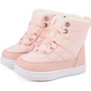 imageBMCiTYBM Baby Snow Boots Boys Girls Winter Infant Shoes AntiSlip 6 9 12 18 24 Months Faux FurDark Pink