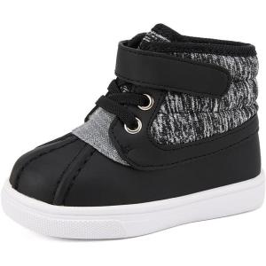 imageBMCiTYBM Baby Snow Boots Boys Girls Winter Infant Shoes AntiSlip 6 9 12 18 24 Months Faux FurYarns Black