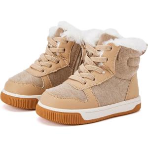 imageBMCiTYBM Toddler Boy Girl Snow Boots Waterproof Winter Warm Shoes Baby High Top Nonslip Lightweight Outdoor Sneakers for Cold Weather InfantToddlerBcamel
