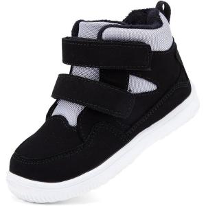 imageBMCiTYBM Toddler Snow Boots Boys Girls Winter Waterproof Shoes Cold Weather OutdoorDark Black