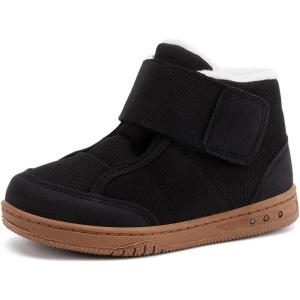 imageBMCiTYBM Toddler Snow Boots Boys Girls Winter Waterproof Shoes Cold Weather OutdoorFur Black