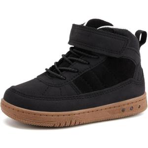 imageBMCiTYBM Toddler Snow Boots Boys Girls Winter Waterproof Shoes Cold Weather OutdoorLight Black