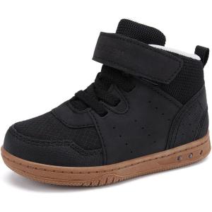 imageBMCiTYBM Toddler Snow Boots Boys Girls Winter Waterproof Shoes Cold Weather OutdoorSolid Black
