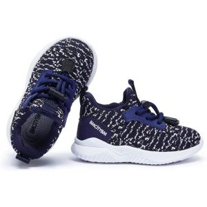 imageBMCiTYBM Toddler Shoes Boys Girls Barefoot Walking Shoes Breathable Mesh Sneakers Tennis Slip on9navy