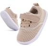 imageBMCiTYBM Baby Walking Shoes Infant Boy Girl First Walker Sneakers Breathable Lightweight NonSlip Barefoot Shoes 6 9 12 18 24 Months1 Strap Camel