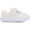 imageBMCiTYBM Baby Walking Shoes Infant Boy Girl First Walker Sneakers Breathable Lightweight NonSlip Barefoot Shoes 6 9 12 18 24 Months1 Strap White