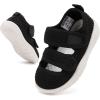 imageBMCiTYBM Baby Walking Shoes Infant Boy Girl First Walker Sneakers Breathable Lightweight NonSlip Barefoot Shoes 6 9 12 18 24 Months2 Strap Black