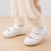 imageBMCiTYBM Baby Walking Shoes Infant Boy Girl First Walker Sneakers Breathable Lightweight NonSlip Barefoot Shoes 6 9 12 18 24 Months2 Strap White