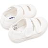 imageBMCiTYBM Baby Walking Shoes Infant Boy Girl First Walker Sneakers Breathable Lightweight NonSlip Barefoot Shoes 6 9 12 18 24 Months2 Strap White