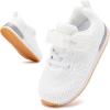 imageBMCiTYBM Toddler Shoes Boys Girls Barefoot Shoes Kids Breathable Sneakers Tennis Shoes for Running Walking Athletic SportsAwhite