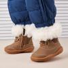 imageBMCiTYBM Toddler Snow Boots Baby Boys Girls Winter Warm Boots Infant High Top Shoes Faux Fur Bootie for Cold Weather OutdoorChevron Brown