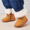 imageBMCiTYBM Toddler Snow Boots Baby Boys Girls Winter Warm Boots Infant High Top Shoes Faux Fur Bootie for Cold Weather OutdoorChevron Camel