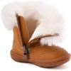 imageBMCiTYBM Toddler Snow Boots Baby Boys Girls Winter Warm Boots Infant High Top Shoes Faux Fur Bootie for Cold Weather OutdoorChevron Camel
