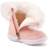 imageBMCiTYBM Toddler Snow Boots Baby Boys Girls Winter Warm Boots Infant High Top Shoes Faux Fur Bootie for Cold Weather OutdoorChevron Pink