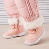 imageBMCiTYBM Toddler Snow Boots Baby Boys Girls Winter Warm Boots Infant High Top Shoes Faux Fur Bootie for Cold Weather OutdoorChevron Pink