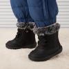imageBMCiTYBM Toddler Snow Boots Baby Boys Girls Winter Warm Boots Infant High Top Shoes Faux Fur Bootie for Cold Weather OutdoorPure Black