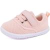 imageBMCiTYBM Baby Walking Shoes Infant Boy Girl First Walker Sneakers Breathable Lightweight NonSlip Barefoot Shoes 6 9 12 18 24 Months1 Strap Pink