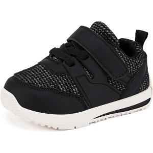 imageBMCiTYBM Baby Shoes Infant Boy Girl First Walking Shoes Toddler Lightweight NonSlip Tennis Sneakers for 6 9 12 18 24 MonthsMuti Black