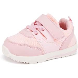 imageBMCiTYBM Baby Shoes Infant Boy Girl First Walking Shoes Toddler Lightweight NonSlip Tennis Sneakers for 6 9 12 18 24 MonthsMuti Pink