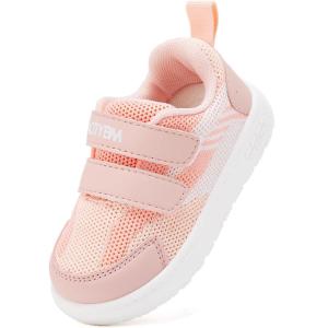 imageBMCiTYBM Baby Shoes Infant Boy Girl First Walking Shoes Toddler Lightweight NonSlip Tennis Sneakers for 6 9 12 18 24 MonthsTwotone Pink