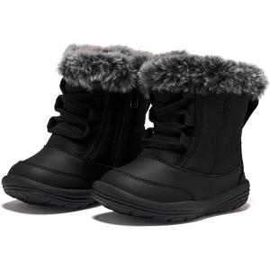 imageBMCiTYBM Toddler Snow Boots Baby Boys Girls Winter Warm Boots Infant High Top Shoes Faux Fur Bootie for Cold Weather OutdoorPure Black