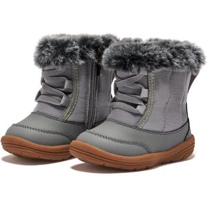 imageBMCiTYBM Toddler Snow Boots Baby Boys Girls Winter Warm Boots Infant High Top Shoes Faux Fur Bootie for Cold Weather OutdoorPure Grey