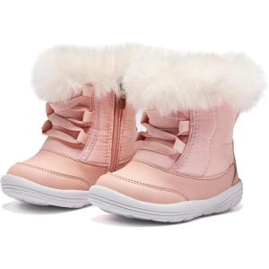 imageBMCiTYBM Toddler Snow Boots Baby Boys Girls Winter Warm Boots Infant High Top Shoes Faux Fur Bootie for Cold Weather OutdoorPure Pink