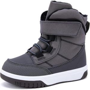 imageBMCiTYBM Toddler Snow Boots Boys Girls Winter Warm Shoes High Top Outdoor Sneakers for Cold WeatherDgrey