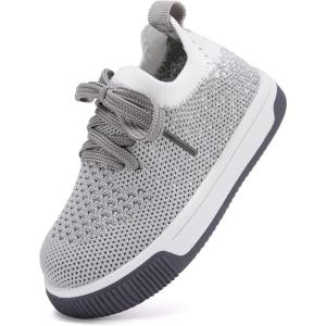 imageBMCiTYBM Baby Walking Shoes Infant Boys Girls Slip On Tennis Sneakers Lightweight Barefoot Sock Shoes Outdoor Indoor NonSlip Sneakers for Toddler 6 9 12 18 24 MonthsAgrey
