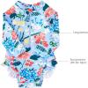 imageBMCiTYBM Baby Girls Swimsuits Long Sleeve Zipper One Piece UPF 50 Sun Protection Swimwear Rash GuardBlue Flower