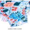 imageBMCiTYBM Baby Girls Swimsuits Long Sleeve Zipper One Piece UPF 50 Sun Protection Swimwear Rash GuardBlue Flower