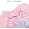imageBMCiTYBM Baby Girls Swimsuits Long Sleeve Zipper One Piece UPF 50 Sun Protection Swimwear Rash GuardPink