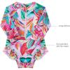 imageBMCiTYBM Baby Girls Swimsuits Long Sleeve Zipper One Piece UPF 50 Sun Protection Swimwear Rash GuardRose