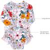 imageBMCiTYBM Baby Girls Swimsuits Long Sleeve Zipper One Piece UPF 50 Sun Protection Swimwear Rash GuardWhite