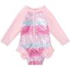 imageBMCiTYBM Baby Girls Swimsuits Long Sleeve Zipper One Piece UPF 50 Sun Protection Swimwear Rash GuardPink