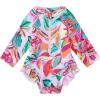 imageBMCiTYBM Baby Girls Swimsuits Long Sleeve Zipper One Piece UPF 50 Sun Protection Swimwear Rash GuardRose