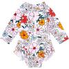 imageBMCiTYBM Baby Girls Swimsuits Long Sleeve Zipper One Piece UPF 50 Sun Protection Swimwear Rash GuardWhite