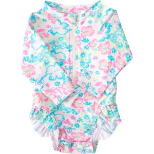 imageBMCiTYBM Baby Girls Swimsuits UPF 50 Sun Protection Swimwear Onepiece Infant Bathing Suit 0 3 6 9 12 15 18 24 MonthsBeige Colorful Floral